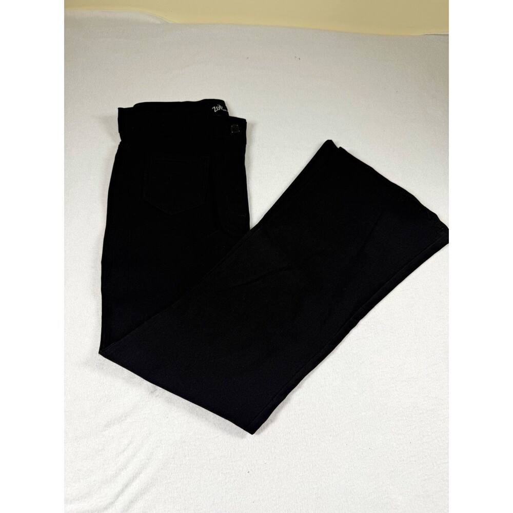 7 For All Mankind Womens Dress Pants Size L Black Mid Rise Flared Pockets 428